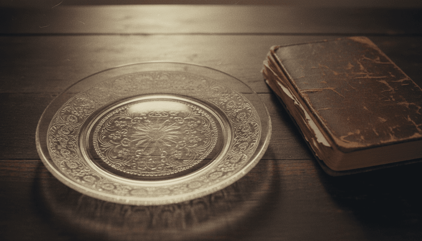 Engraved decorative glass plate